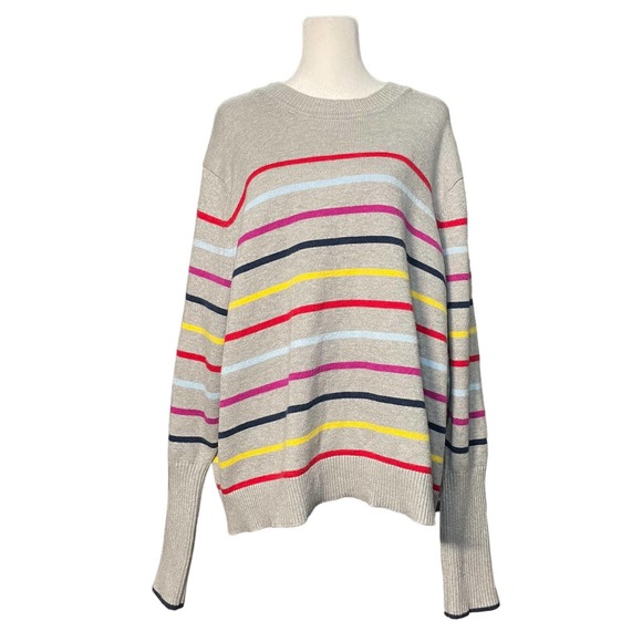 LA LIGNE x Target Striped Sweater Women's Plus Sz 3X Cashmere Blend Preppy Cozy - Picture 1 of 10